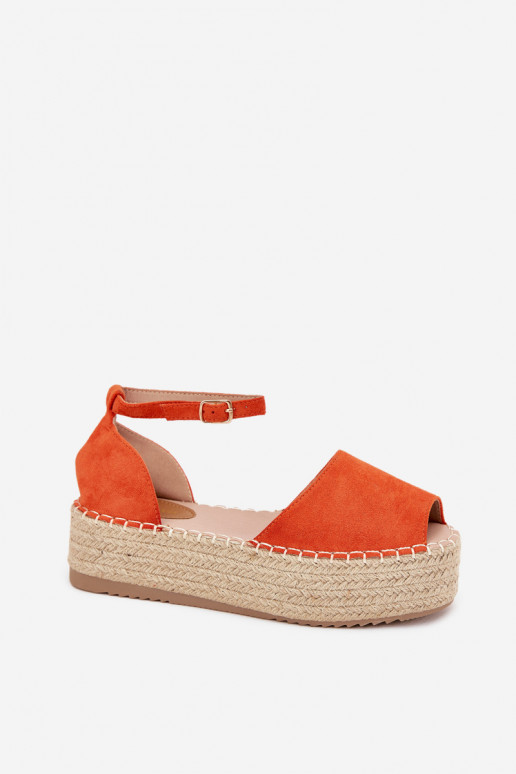 sandalen Espadrilles met platform Met Vlecht oranje Selise sandalen Espadrilles met platform Met Vlecht oranje Selise