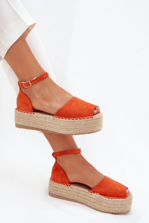 sandalen Espadrilles met platform Met Vlecht oranje Selise sandalen Espadrilles met platform Met Vlecht oranje Selise