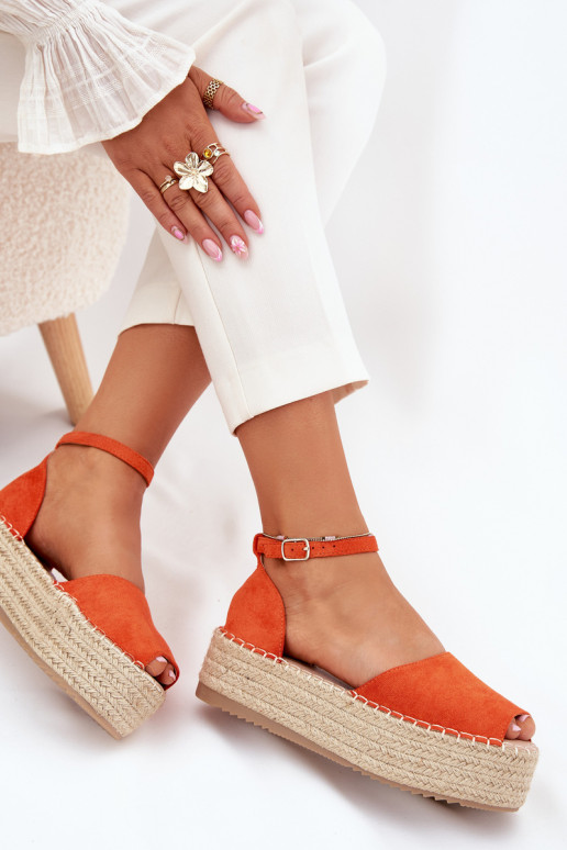 sandalen Espadrilles met platform Met Vlecht oranje Selise sandalen Espadrilles met platform Met Vlecht oranje Selise