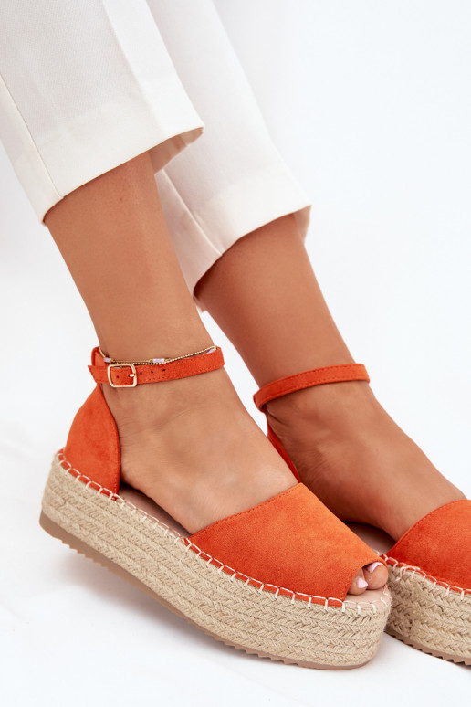 sandalen Espadrilles met platform Met Vlecht oranje Selise sandalen Espadrilles met platform Met Vlecht oranje Selise