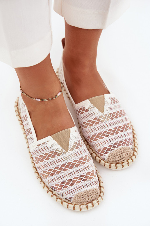 Espadrilles aus Spitze Feminin mit Netz Zueiße Farbe Faylira