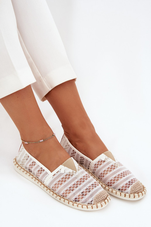 Espadrilles aus Spitze Feminin mit Netz Zueiße Farbe Faylira