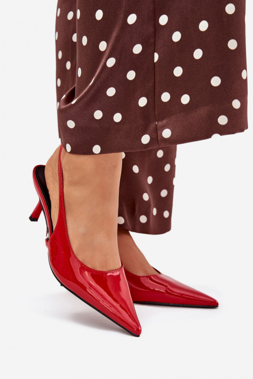 met lakeffect Schoenen met dunne hakken met open hiel rood Talira met lakeffect Schoenen met dunne hakken met open hiel rood Talira