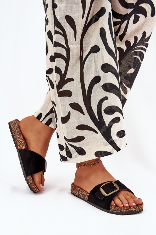 Damespantoffels met gespen met platform zInart Zavira