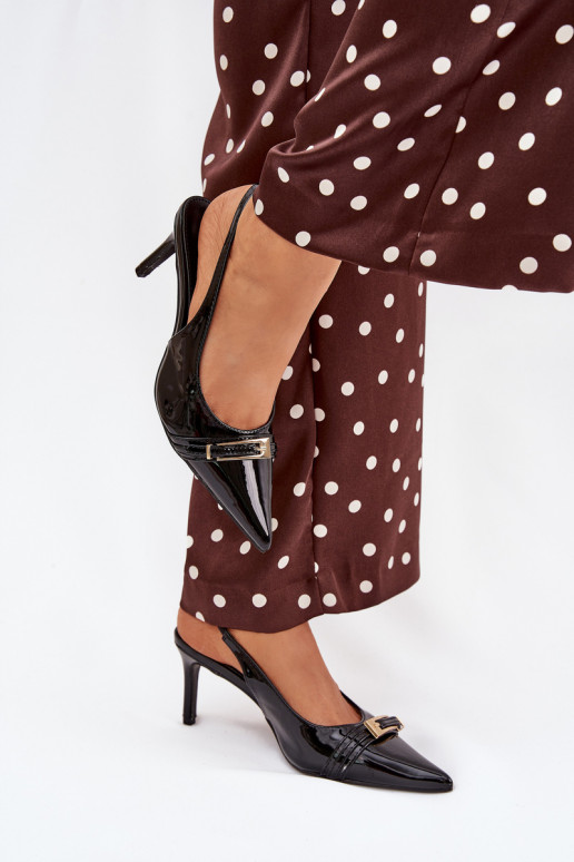 met lakeffect Schoenen met dunne hakken met gouden gespen zInart Vivae