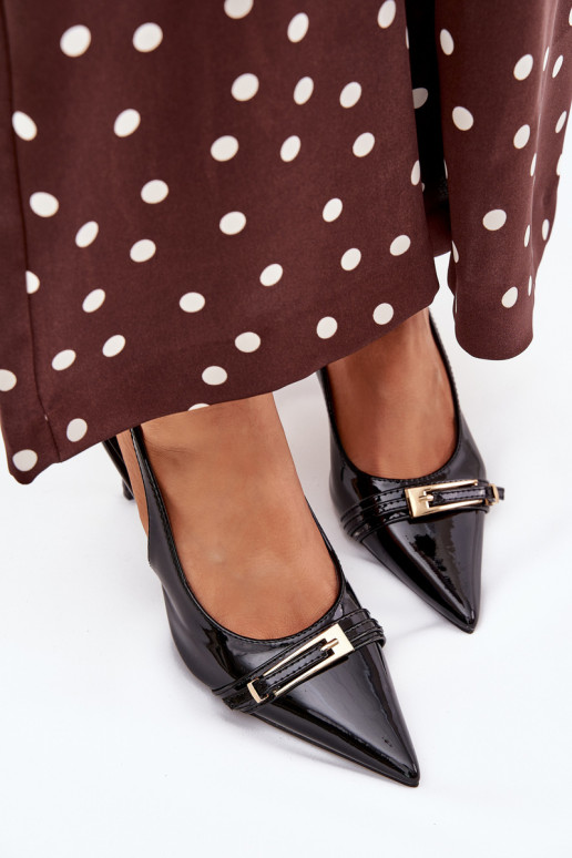 met lakeffect Schoenen met dunne hakken met gouden gespen zInart Vivae