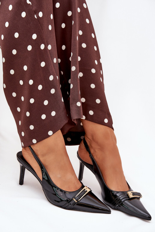 met lakeffect Schoenen met dunne hakken met gouden gespen zInart Vivae