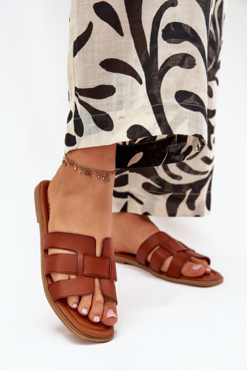 Chaussons marron pour femmes avec talons larges Mirona 2
