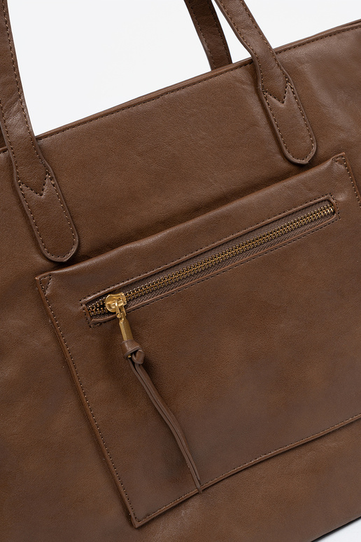 Braun Handtasche ze goldenmi elementami Braun Handtasche ze goldenmi elementami