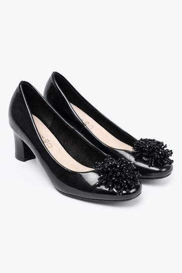 mit Lackeffekt High Heels z efektoZuną ozdobą