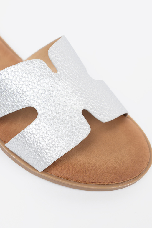 zilvere kleur slippers dames z Inycięciami zilvere kleur slippers dames z Inycięciami