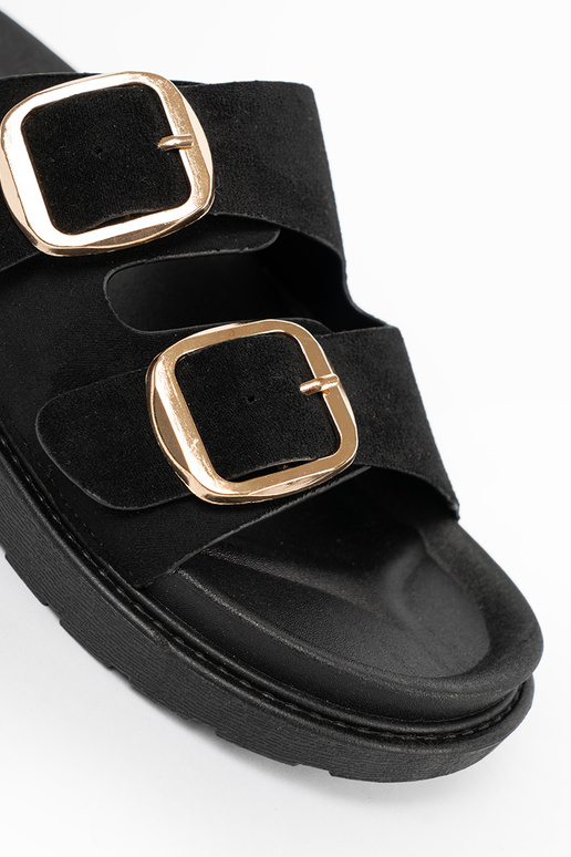 Slippers dames zInart ze goudenmi klamrami Slippers dames zInart ze goudenmi klamrami