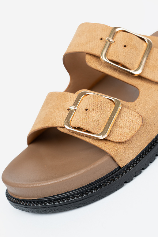 karamel kleuren slippers dames ze goudenmi klamrami