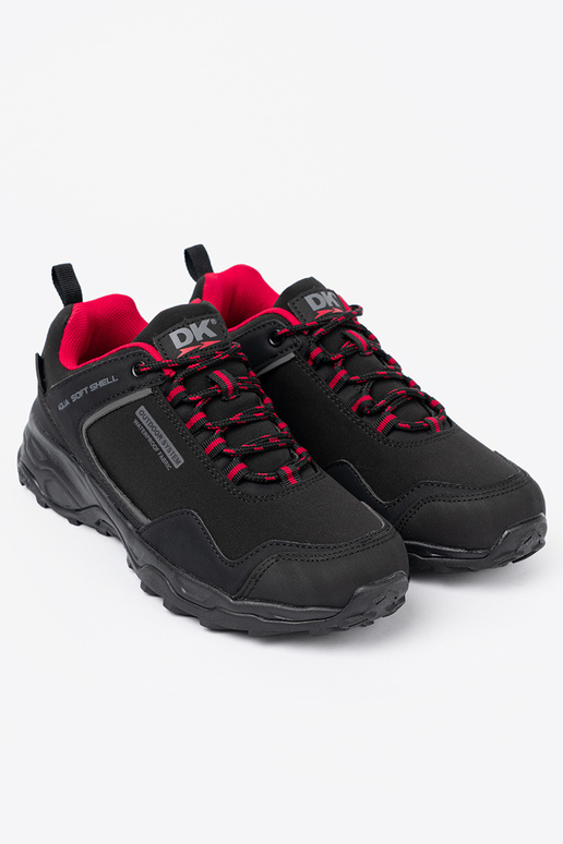 Bottes de trekking noires imperméables DK avec détails rouges