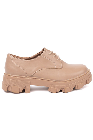 beige attaché demi-chaussures avec une plateforme 2