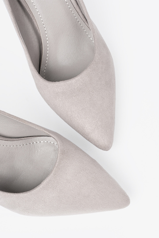 Het klassieke model grijs Hoge hakken van suède op hoge hakken