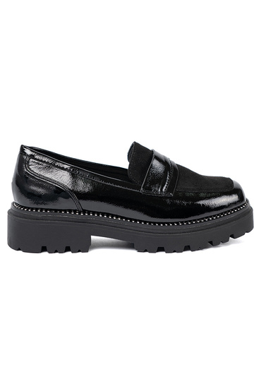 avec effet vernis mocassins avec des rivets 2