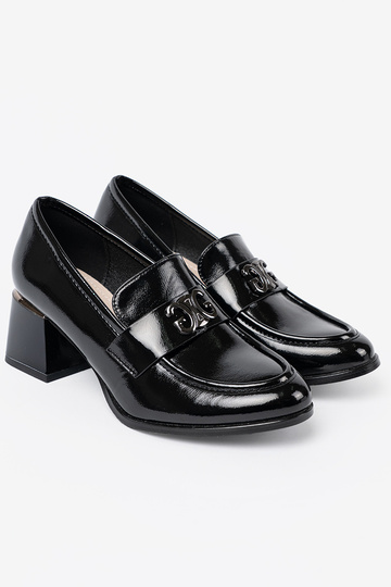 met lakeffect schoenen ze zilverm zdobieniem