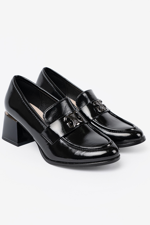 avec effet vernis demi-chaussures ze argentm zdobieniem