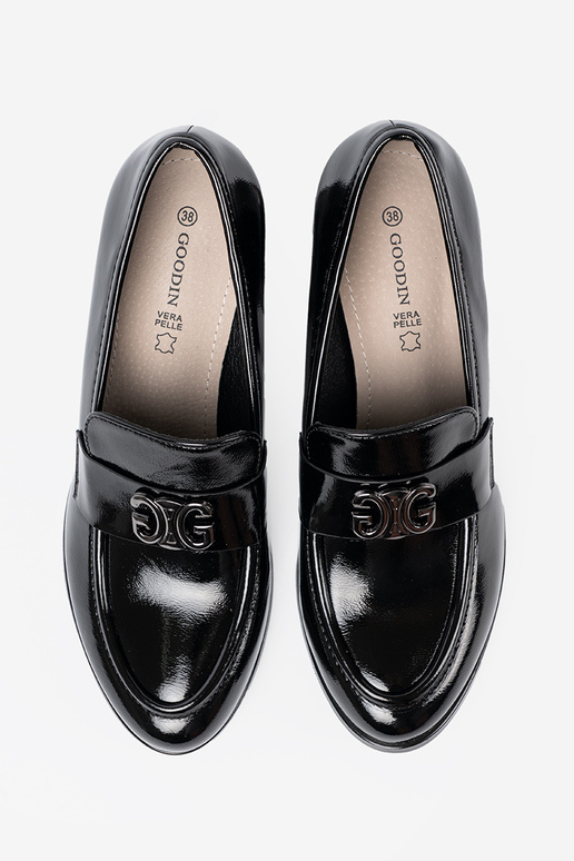 met lakeffect schoenen ze zilverm zdobieniem