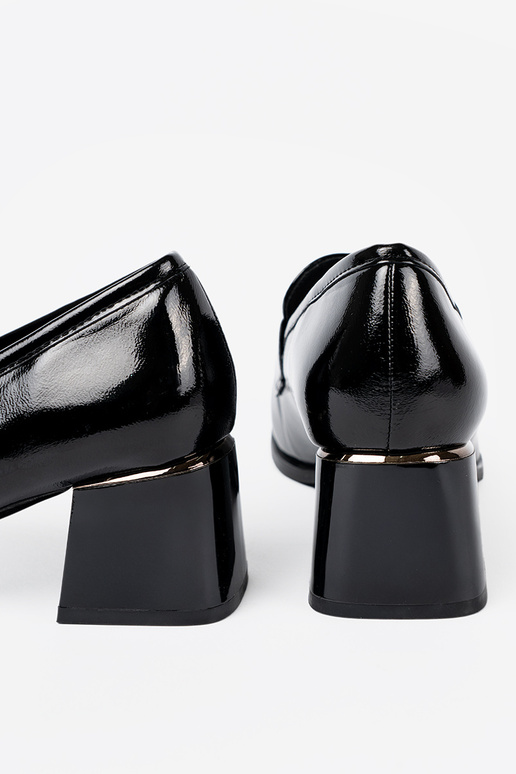 avec effet vernis demi-chaussures ze argentm zdobieniem