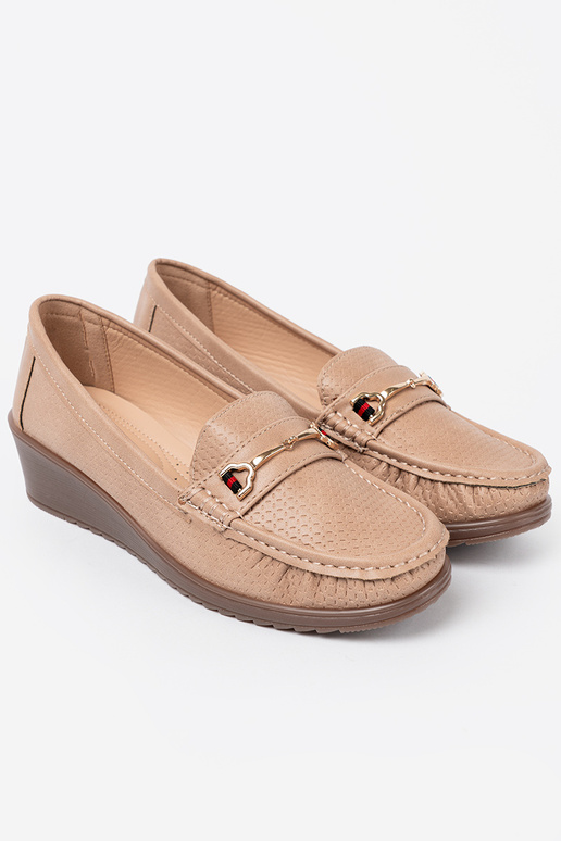 beige demi-chaussures ze dorém zdobieniem