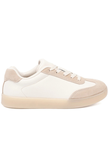 Chaussures décontractées pour femmes couleur blanche-beige 2