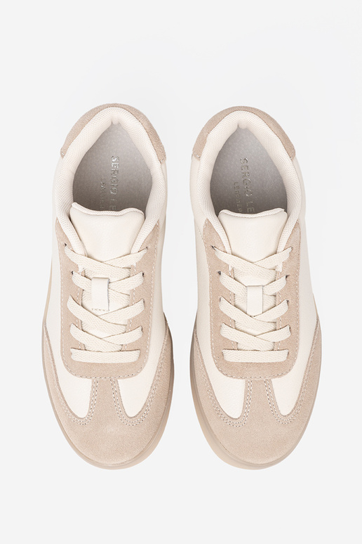 Chaussures décontractées pour femmes couleur blanche-beige