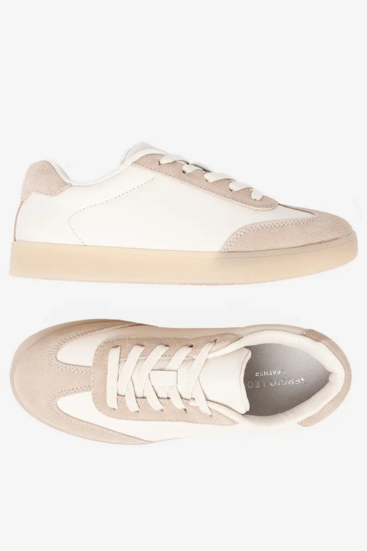 Chaussures décontractées pour femmes couleur blanche-beige