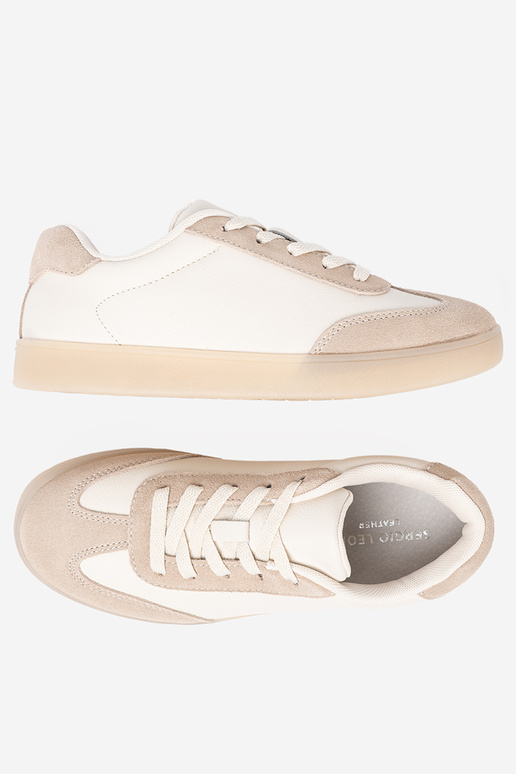 Chaussures décontractées pour femmes couleur blanche-beige
