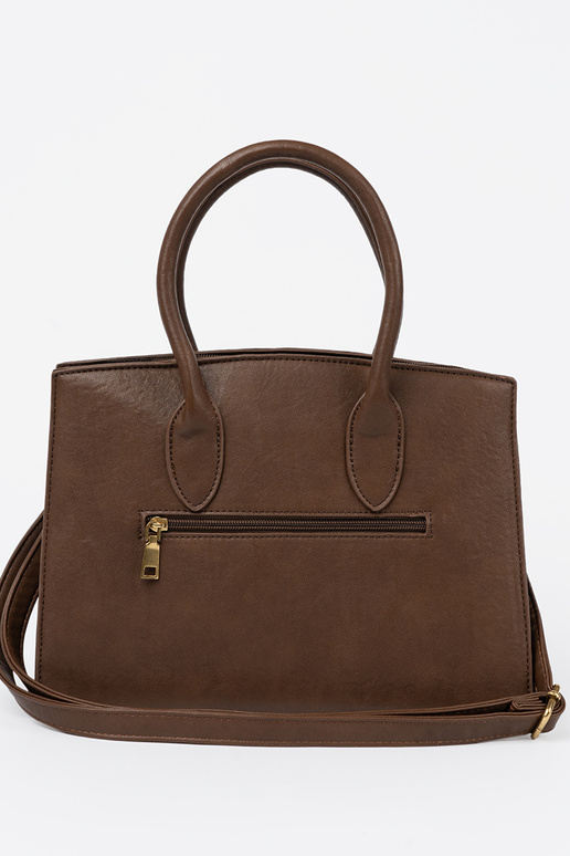 Bruin Handtas met decoratieve gesp In goudenm kolorze