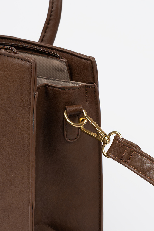 Bruin Handtas met decoratieve gesp In goudenm kolorze