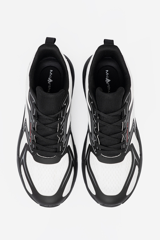 Pratique chaussures de sport couleur blanche couleur noire z siateczkoÀą strukturą McArthur
