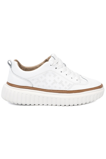 couleur blanche Chaussures modèle baskets peau platformie Sergio Leone 2