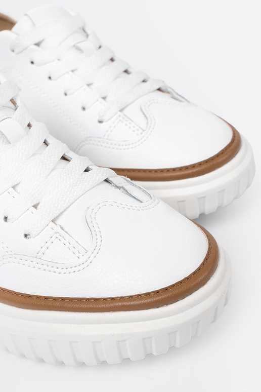 couleur blanche Chaussures modèle baskets peau platformie Sergio Leone