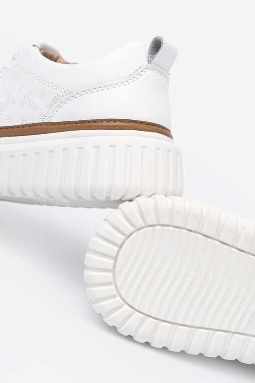 couleur blanche Chaussures modèle baskets peau platformie Sergio Leone