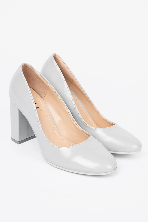 couleur grise Chaussures à talons laquées