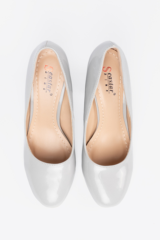 couleur grise Chaussures à talons laquées