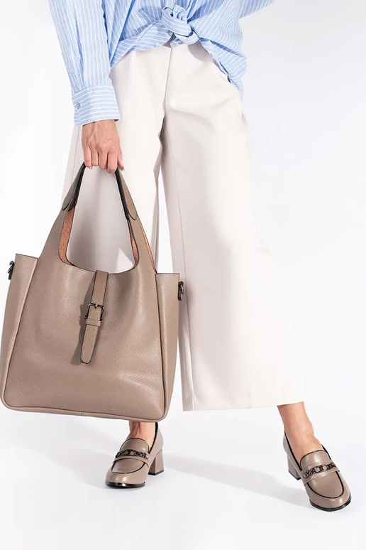 Beige Frauen Halbschuhe auf High Heels