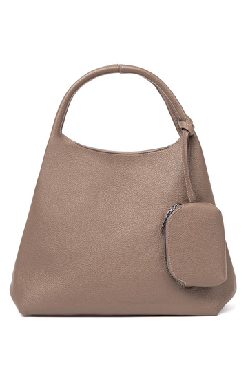 Elegant dunkelBeige Handtasche z kosmetyczką Zu środku 2