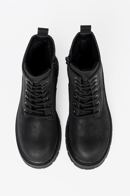 couleur noire Chaussures de femmee z lacetsm i bieżnikiem Sergio Leone