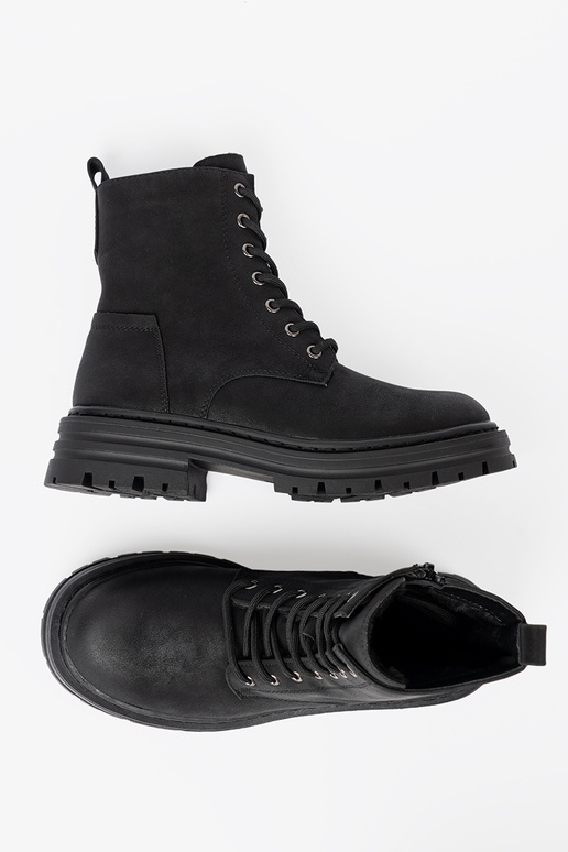 couleur noire Chaussures de femmee z lacetsm i bieżnikiem Sergio Leone