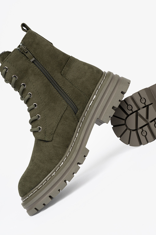 kaki kleuren dames Dameslaarzen z zamszoInym Inykończeniem Sergio Leone