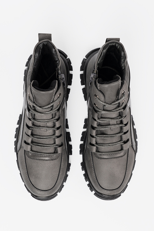 couleur grise lacé Bottes z grubą podeszÀą Sergio Leone