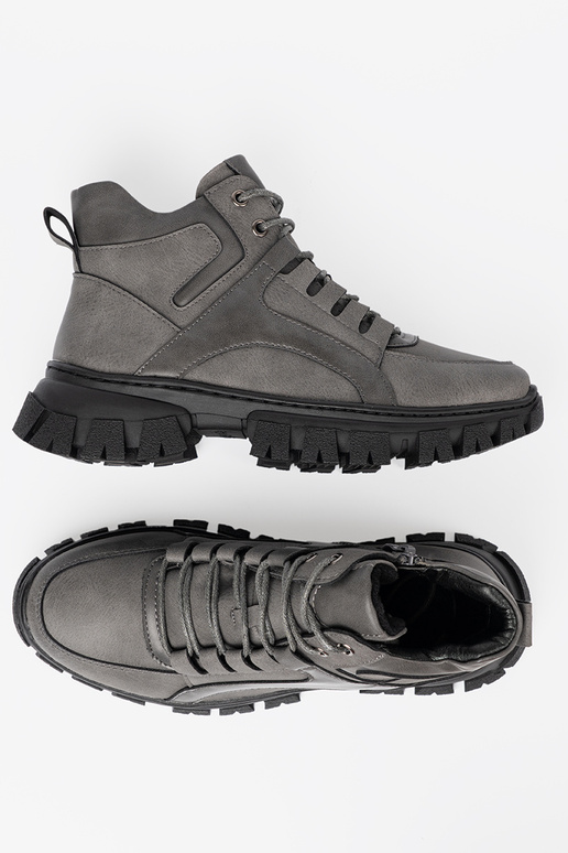 grijs geregen Dameslaarzen z grubą podeszIną Sergio Leone