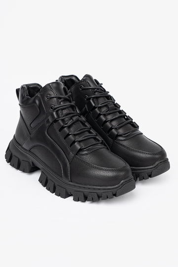 schZuarze Farbe geschnürt Stiefel z grubą podeszZuą Sergio Leone