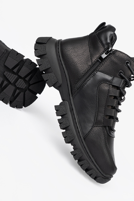 couleur noire lacé Bottes z grubą podeszÀą Sergio Leone