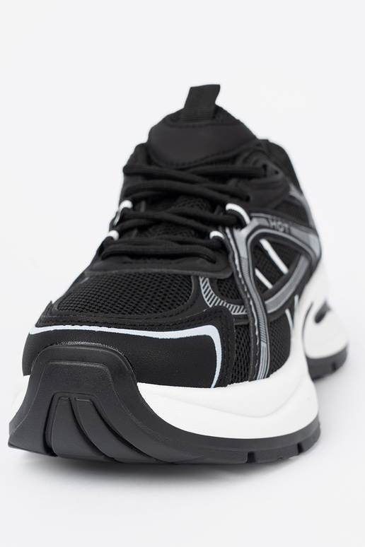 couleur noire Chaussures modèle baskets z przeÀieÀną choleÀką i masyÀną białą podeszÀą