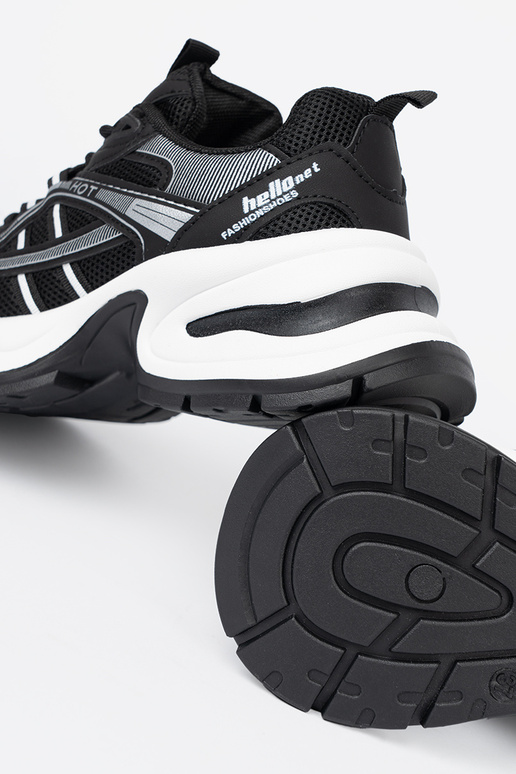 couleur noire Chaussures modèle baskets z przeÀieÀną choleÀką i masyÀną białą podeszÀą