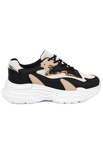 ZInart en-beige Sneakers model schoenen met een enorm platform 2